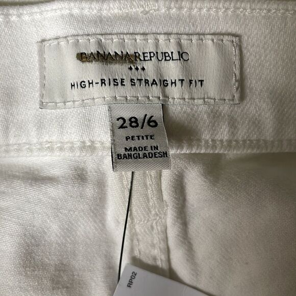 BANANA REPUBLIC High-Rise Straight Jean, White, Size 6 Petite - Picture 10 of 11